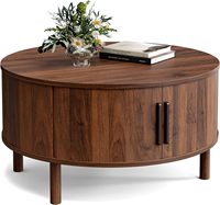 Table basse extensible moderne en bois massif de style nordique avec rangement pour salon et salle à manger