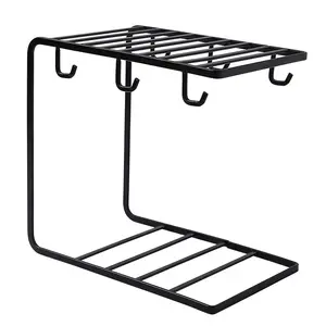 Creative Japanese Style Wrought Iron Cup Holder With Storage Rack Coffee Mug Drip Rack For Office Use Household Metal Bag Holder