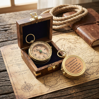 Boussole de scout ALFA NAUTICAL en laiton, vintage, gravée, 3 pouces, avec pointeur, portable, pour la navigation nautique, la randonnée, guide de navigation, cadeau
