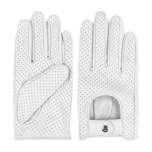 Perforated Leather Driving Gloves <b>Half</b> Finger Motorcycling Gloves Breathable Non <b>Slip</b> Adjustable Wrist Strap Outdoor Riding 2026 - Product Image 2