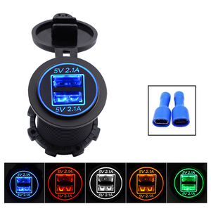 IP66 không thấm nước LED vòng ánh sáng 12V/24 Volt kép <span class=keywords><strong>USB</strong></span> <span class=keywords><strong>4.2A</strong></span> Sạc Adapter bìa cho xe máy xe buýt tối ưu OTP cho máy tính xách tay máy ảnh - Product Image 6