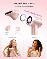 Sèche-cheveux électrique filaire CONFU 1400W avec diffuseur, 110 000 tr/min, haute vitesse, ionique, faible bruit, séchage rapide, diffuseur magnétique pour cheveux