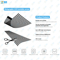 Гибкий прозрачный LED-экран P3.91/P6.25 для рекламы, голографическая 3D-пленка для стекла