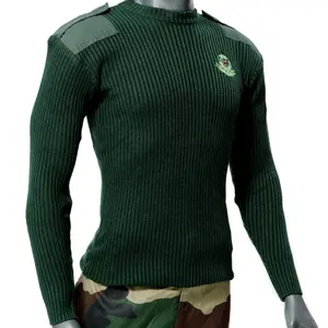 Polyester Pullover Acrylic Mil Spec Sweater GI Standard Combat Pullover Jungle Green With Knitted Olive Wool Tactical Sweater