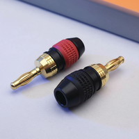 Connecteurs de câble de haut-parleur Hi-Fi RASANTEK plaqués or BFA 4 mm, CC-005, certifiés CE ROHS FCC, audio supérieur, en vrac, OEM/ODM