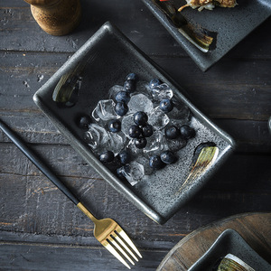 Platos irregulares japoneses Retro, <span class=keywords><strong>Tapas</strong></span> para postre, aperitivo, plato de Sushi, plato de servicio de cerámica para restaurante - Product Image 2