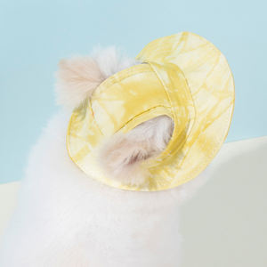 Moda Estilo Dye Impresso Pet <span class=keywords><strong>Sun</strong></span> Chapéus Ajustável <span class=keywords><strong>Dog</strong></span> Cat Verão Visor Caps para Proteção ao Ar Livre - Product Image 5