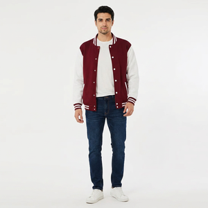 Customized <b>Men's</b> Lightweight Wool/Polyester Breathable Embroidered Varsity Letterman <b>Jacket</b> Slim Fit Casual <b>Baseball</b> Bomber Coat - Product Image 1
