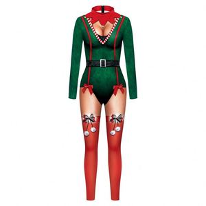 Disfraz de película sexy para mujer, mono de manga larga con estampado 3D para fiesta de cosplay de Navidad y Halloween, venta al por mayor - Product Image 3