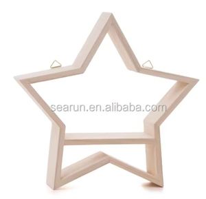 Mensole a Forma <span class=keywords><strong>di</strong></span> <span class=keywords><strong>Stella</strong></span> in <span class=keywords><strong>Legno</strong></span> Non Finito - Product Image 3