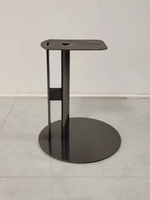 Support de table d'appoint moderne en acier inoxydable avec plaque de roche en marbre de luxe, meubles de maison, base de table basse et petits pieds de table