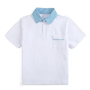 2023新しいスタイルの夏の子供男の子ポロTシャツ子供用ブランクカスタムロゴプレーンTシャツキッズポロシャツ