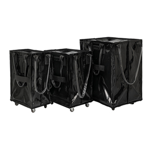 बड़े काले पुनः प्रयोज्य रोलिंग टोटे रोलिंग शॉपिंग बैग के साथ पहियों वाले टोटे फोल्डिंग किराने कार्ट कस्टम लोगो बैग - Product Image 1