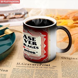 Ceramic <b>Mug</b> Frosted Black 11oz <b>Heat</b> Activated Color <b>Changing</b> Custom Cup Corporate Giveaway - Product Image 5