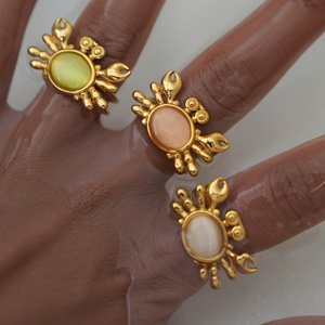 N&amp;S Modern Style 18K Gold Plated Adjustable Stainless Steel <strong>Crab</strong> Open Ring Fashionable Ins <strong>Jewelry</strong> for Engagement - Product Image 5