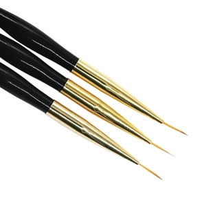 Pinceau à ongles double embout en nylon plat pour gel et acrylique, manche en plastique, virole en aluminium, outil de manucure pour la peinture des ongles - Product Image 3