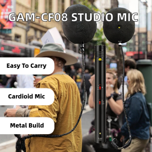 GAM-CF08 Metal <b>Wired</b> Diaphragm Condenser XLR Studio Record Singing Drum Portable Cardioid Handheld <b>Microphone</b> - Product Image 2