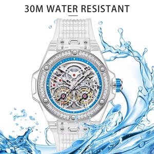 Montre automatique pour homme de luxe transparente, étanche, de haute qualité, avec bracelet en caoutchouc, personnalisable, livraison directe - Product Image 5