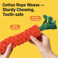 En stock Jouet pour animaux de compagnie en corde de coton en forme de carotte, jouet à mâcher durable pour chien, corde à mâcher tressée à nœuds pour la dentition et anti-ennui - Vente en gros personnalisée
