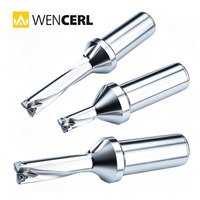 Forets en U ultra-résistants WENCERL à refroidissement interne, 2D 3D 4D 5D, 13-15 mm, 2 tranchants, en carbure indexable type WC pour machine de tournage CNC