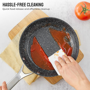 Juego de Utensilios de Cocina Moderno de 10 Piezas de Aleación de Aluminio con Tapas de Vidrio, Revestimiento Cerámico Antiadherente, Asas de Acero Inoxidable, Apto para Inducción y Horno - Product Image 6