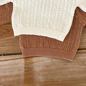 Set Maglione in Lana per Bambine con Colletto Arricciato, Outfit Bicolore Morbido e Caldo per Clima Fresco, Uso Quotidiano Casual - Product Image 5