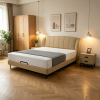 Lit Moderne Réglable en Cuir Véritable Taille King/Queen, Cadre en Pin Métallique, Écologique et Durable – Offre Spéciale