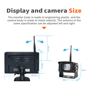 Sistema de Cámara Inalámbrica de 10 Pulgadas <span class=keywords><strong>y</strong></span> 4 Canales para Autobús Escolar, Señal Digital 2.4G, Visión Nocturna IP68, DVR, Asistencia de Estacionamiento para Autobuses de Pasajeros <span class=keywords><strong>y</strong></span> Turísticos - Product Image 4