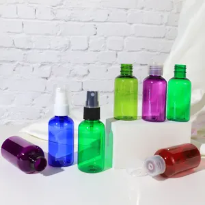 Großhandel Idealpak Kosmetik verpackung Lieferant 60ml Lila Plastik flasche PET Kosmetische Sprüh flaschen