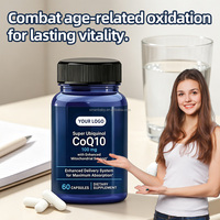 Capsules de Coenzyme Q10 Ubiquinol 100mg, Marque Privée OEM, 60 Capsules de Coenzyme Q10