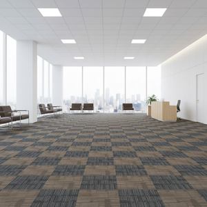 Luxury Commercial Meeting Room Office Flooring Squares 50x50 PET Carpet Tiles Washable <b>Cushioned</b> Anti-Static Anti-Slip PVC - Product Image 2