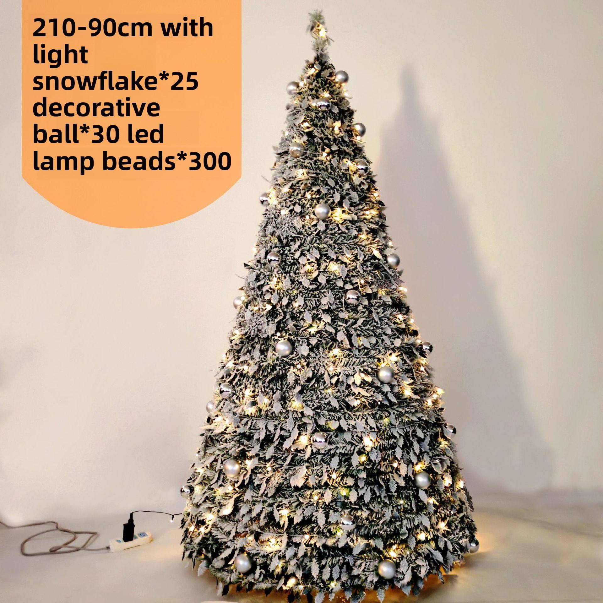 210cm/90cm diámetro con luces y decoraciones