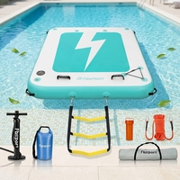 Plateforme flottante gonflable USA Stock pour adultes et enfants, île flottante, radeau, tapis flottant portable pour lac, piscine, plage, océan