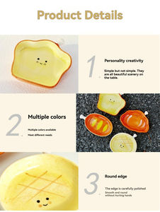 Assiette créative en porcelaine peinte à la main, motif végétal irrégulier mignon, pour croissants, sauces et desserts - Product Image 6