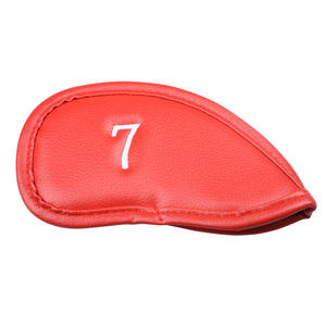 Venta caliente Juego de 12 piezas de cubiertas protectoras de Taco de cuero de PU engrosadas Cubiertas de tapa de cabeza de bola de poste de hierro de golf transfronterizo - Product Image 6