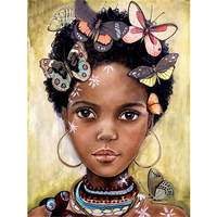 Peinture Diamant 5D DIY en Gros : Broderie Diamant Artisanale Femme Africaine – Tableau Décoratif pour Chambre à Coucher
