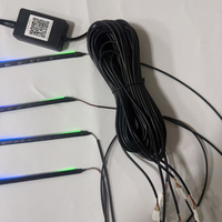 Striscia LED 6 in 1 di Ultima Generazione in Fibra Acrilica, Illuminazione Ambientale Colorata per Auto, Luce Interna Sinfonica con Effetto Flusso