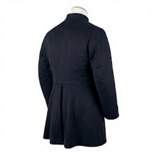 Uniforme Histórico Negro para Hombre, 100% Lana, Ecológico, con Piel de Zorro Auténtica, Prenda Exterior Tejida, Cierre de Botones Largo al Frente, Reproducción Americana - Product Image 5