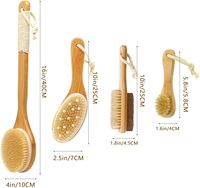 Ensemble de brosses pour le corps naturel de haute qualité 6 pièces Kit de brossage à sec avec brosses de massage exfoliantes à long manche pour la douche et les soins de la peau