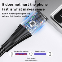 Cable de Carga Rápida USB-C a Tipo-C de 100W con Luz LED para Computadora IOS, Impresora, Teléfono Móvil y Banco de Energía