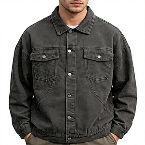 <b>Men's</b> Denim Jacket Solid Color Button Front Regular Fit Stonewashed Cotton Casual Autumn Winter <b>Coat</b> - Product Image 1