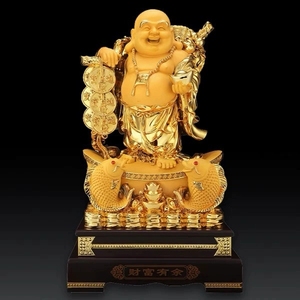 Cuộc Sống Lớn Kích Thước Vàng Màu Sắc Vàng Bức Tượng Quà Tặng Nhựa Phong Thủy Trung Quốc Chất Béo Budai Đứng Hạnh Phúc Cười Phật Tượng Cho Bán - Product Image 5