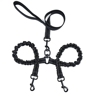 Correa retráctil doble para perros, <span class=keywords><strong>Collar</strong></span> de arnés ajustable para mascotas para dos perros para caminar o correr, accesorios de caza para mascotas - Product Image 1