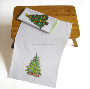 Serviettes de cuisine amusantes en polyester gaufré, réutilisables, lavables, pour Pâques, Noël, la Saint-Valentin, la boulangerie, la vaisselle et le thé, avec motifs de sublimation - Product Image 3