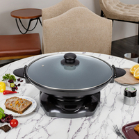 Poêle et marmite électriques multifonctions en aluminium Wok électrique multicuiseur sans fumée antiadhésif pour usage domestique