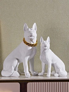 Figurine réaliste de <span class=keywords><strong>chien</strong></span> berger allemand, statue de <span class=keywords><strong>chien</strong></span> grandeur nature <span class=keywords><strong>pour</strong></span> la décoration de la maison et du jardin, sculpture artistique, décoration artisanale <span class=keywords><strong>pour</strong></span> l'exposition - Product Image 4