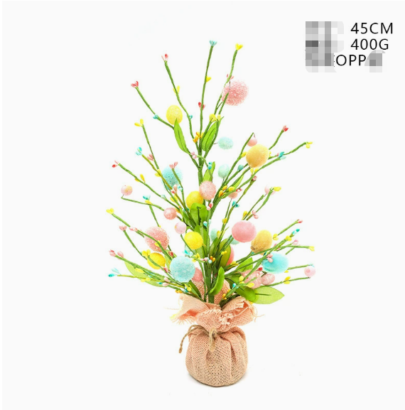Flocked Easter Egg Pick Tree