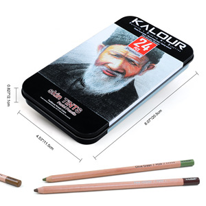 Conjunto de Lápis de Desenho Pastel Colorido Kalour com 24 Cores para Escola de Arte em Caixa de Metal - Product Image 2