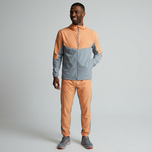 Veste active légère en polyester extensible à blocs de couleurs pour l'extérieur veste coupe-vent de sport pour hommes vente en gros - Product Image 1