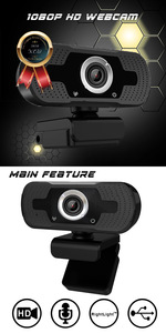 H8-cámara web 1080p HD para ordenador portátil, webcam de 360 grados con micrófono y trípode - Product Image 3